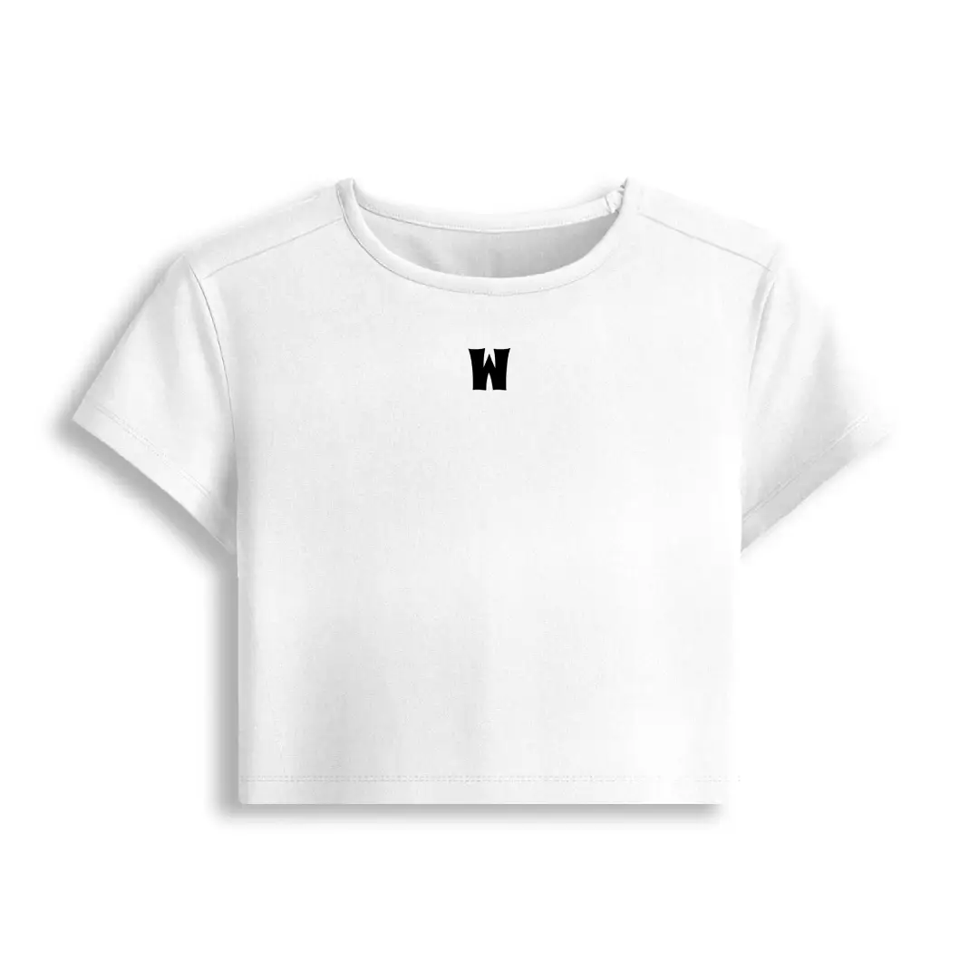 W Stretch Fit Baby Tee Crop Top - Image 5