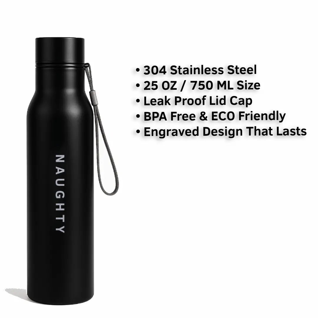 Naughty Everyday Use Black Water Bottle