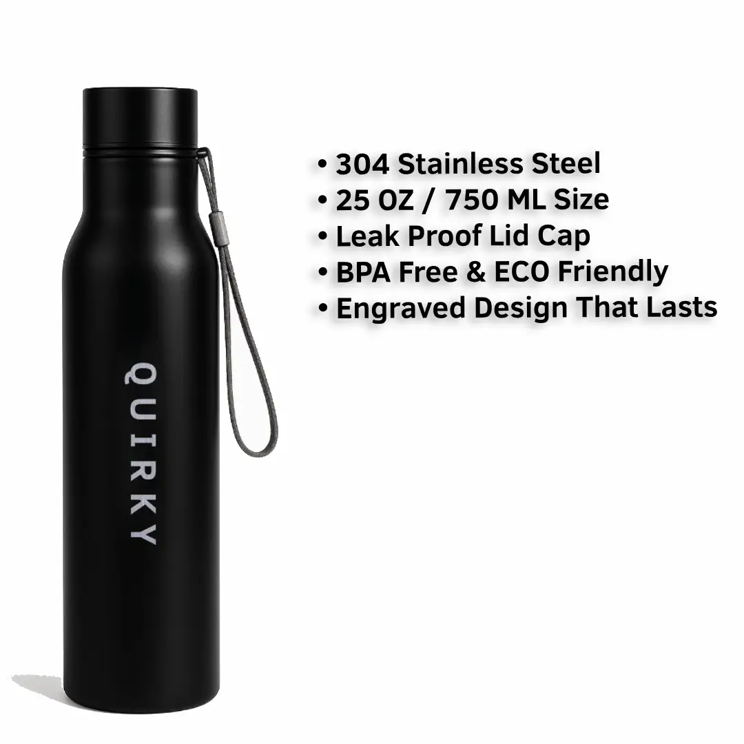 Quirky  Everyday Use Black Water Bottle