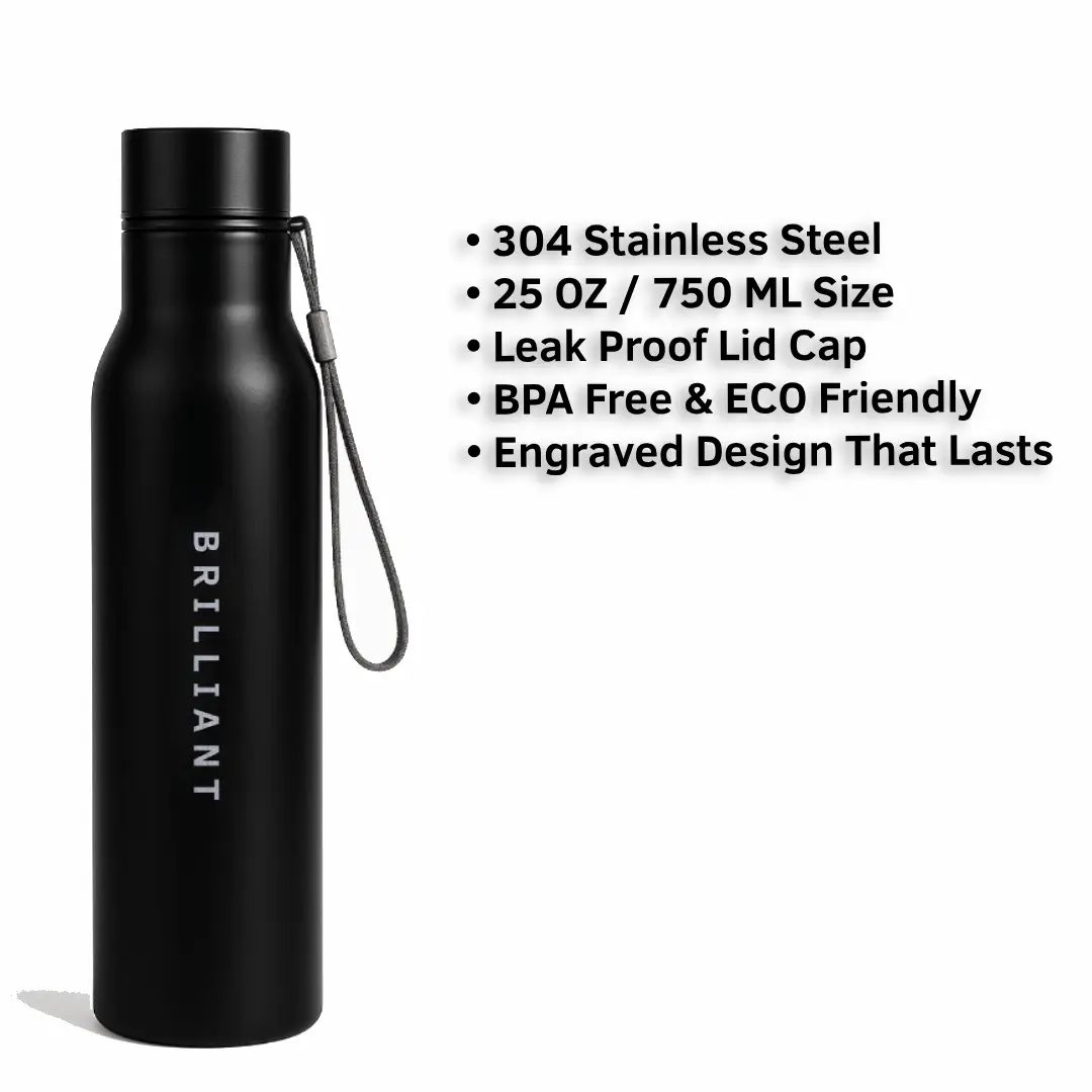 Brilliant Everyday Use Black Water Bottle
