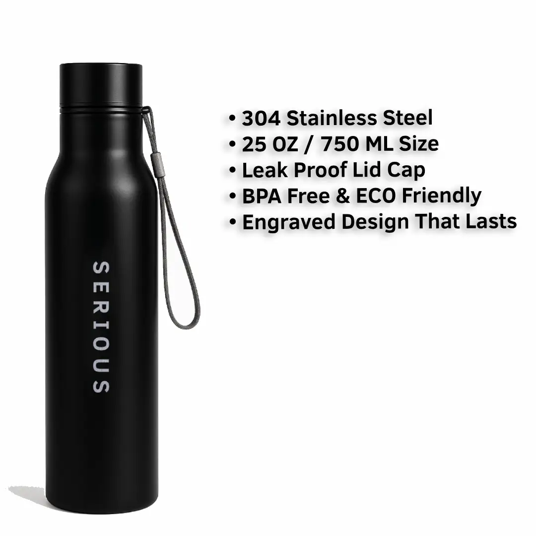 Serious Everyday Use Black Water Bottle