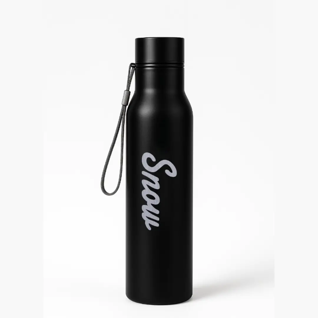 Snow Word Engraved On Stainless Steel Water Bottle