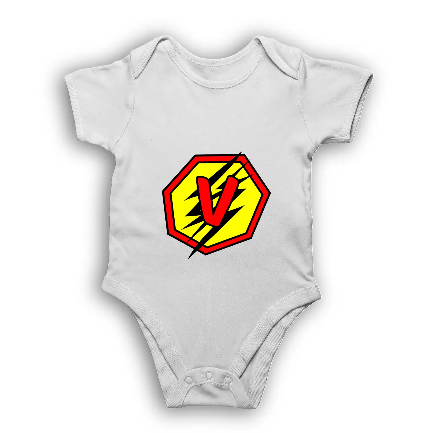 V Letter Alphabet Baby Kids Romper - Image 2