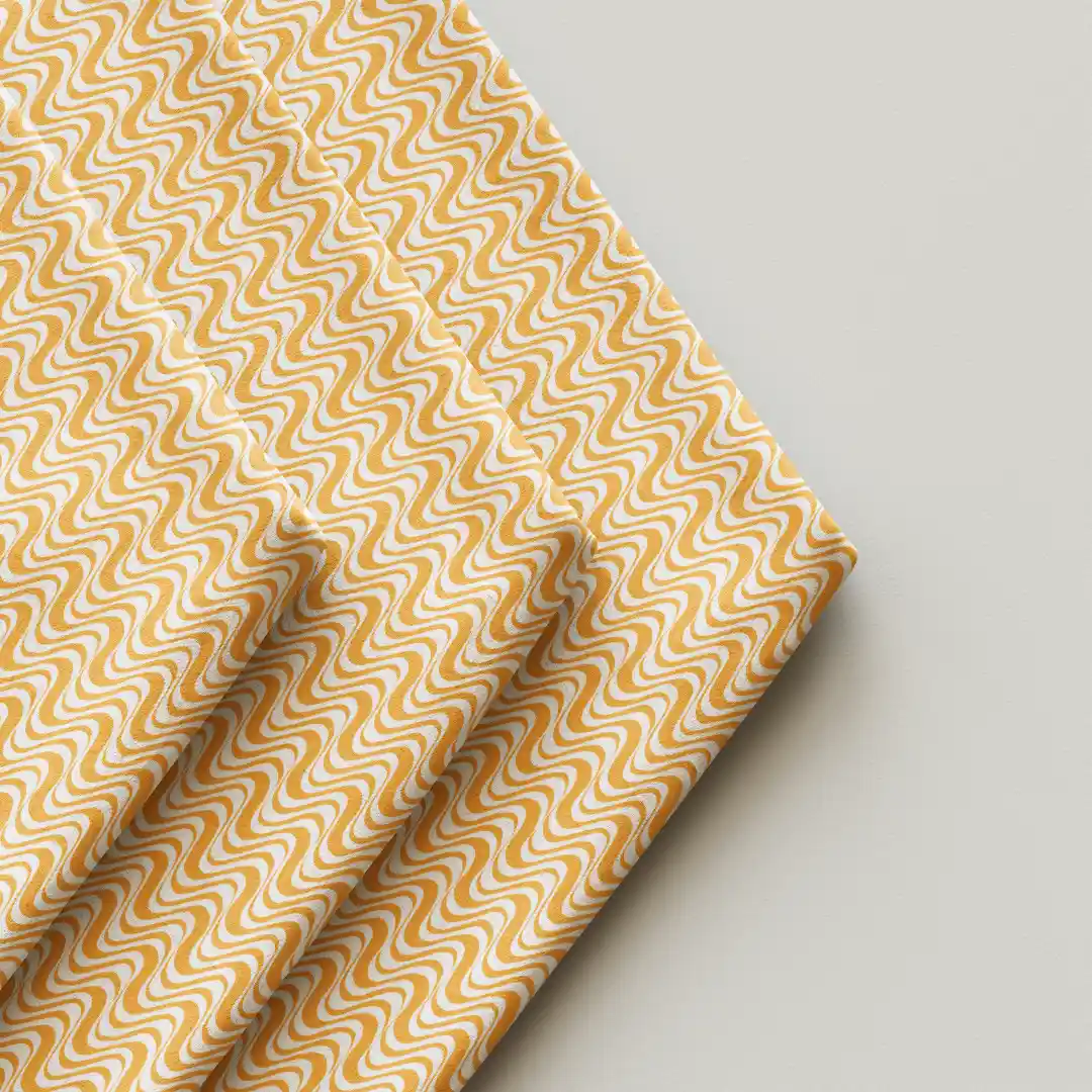 Wavy White Orange Cloth Napkin Pack Of Four