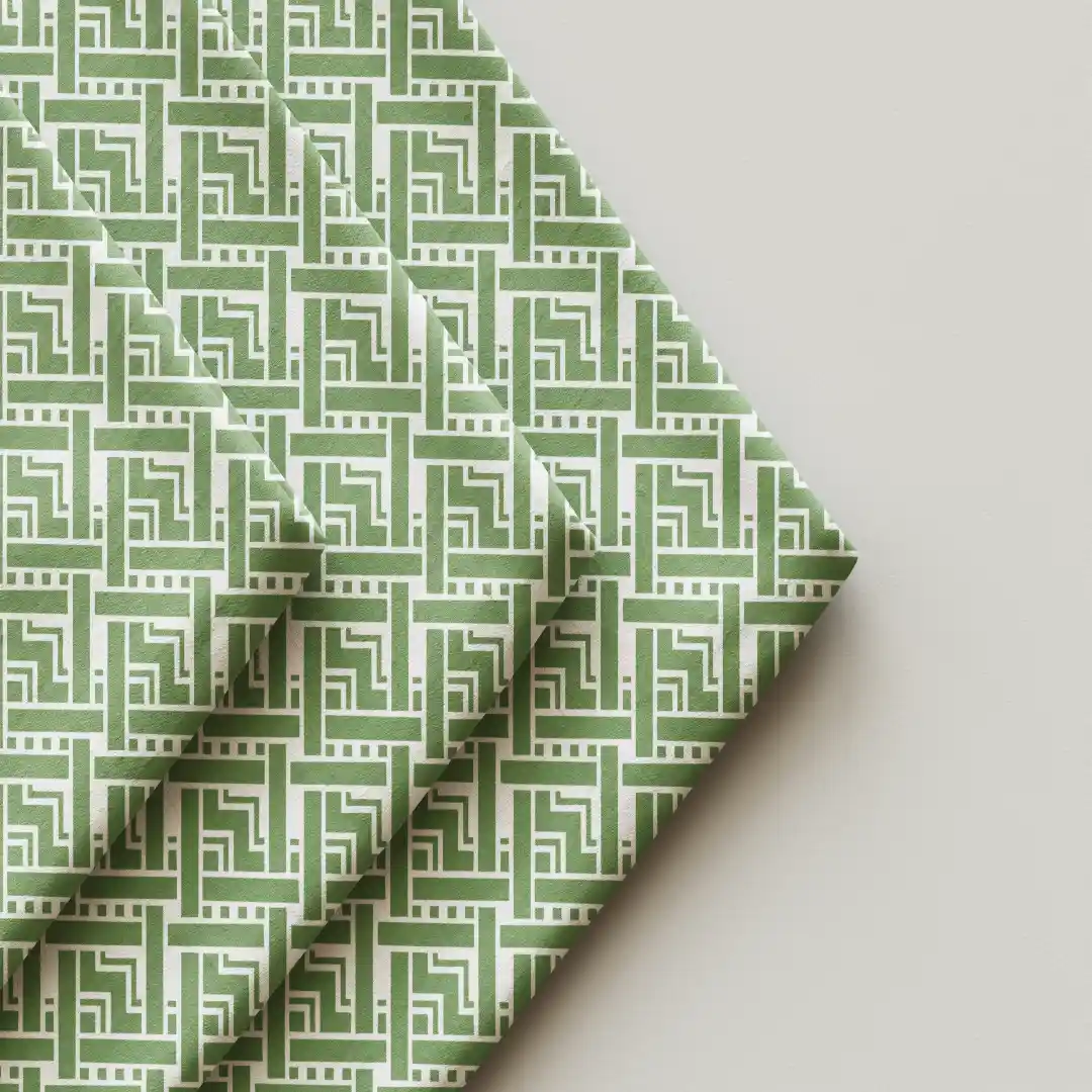 Geometric Green Cloth Napkin Pack Of Four