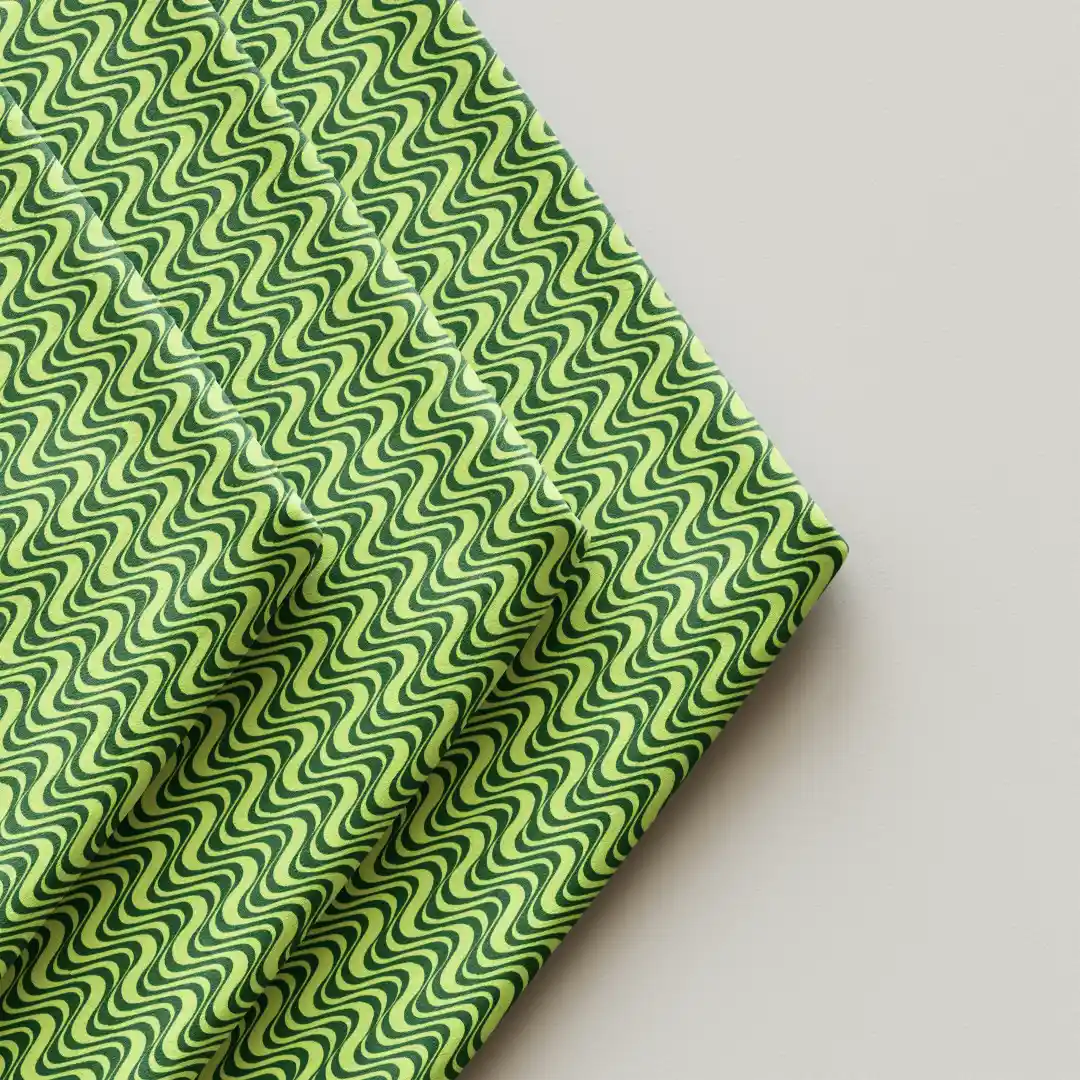 Zigzag Wavy Green Stylish Cloth Napkin Pack Of Four