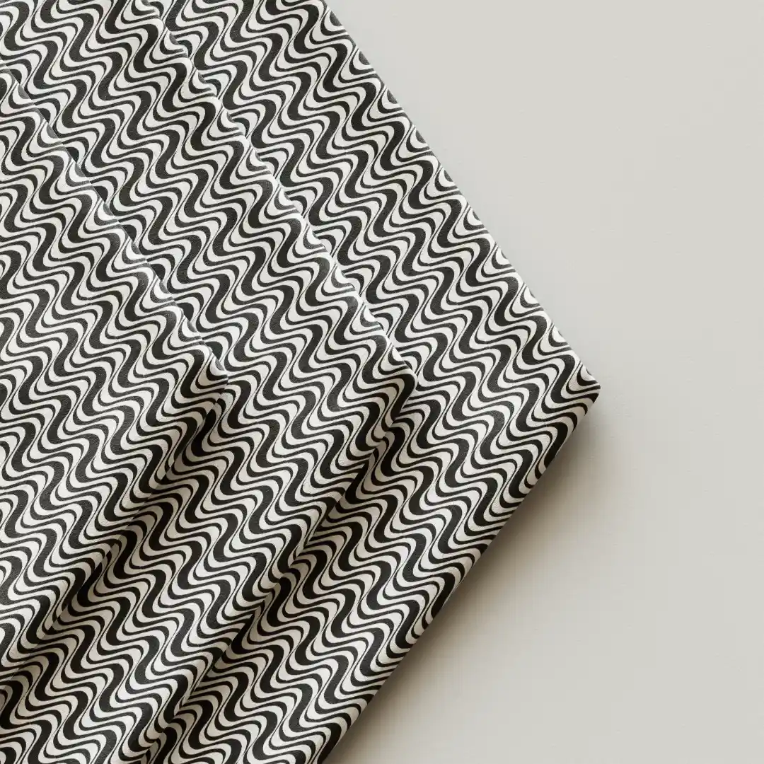 Wave Zig Zag Black White Dining Table Dining Table Cloth Napkin Pack Of Four