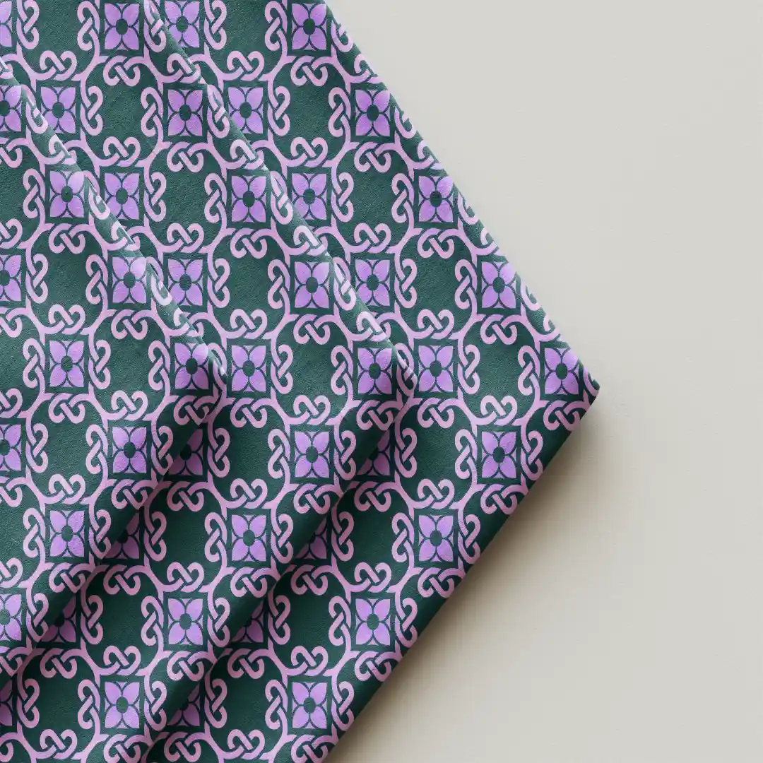 Magenta Color Floral Interweaved Cloth Napkin Pack Of Four