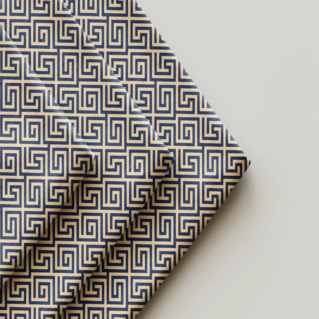 Maze Yellow Navy Blue Cloth Napkin Pack Of Four