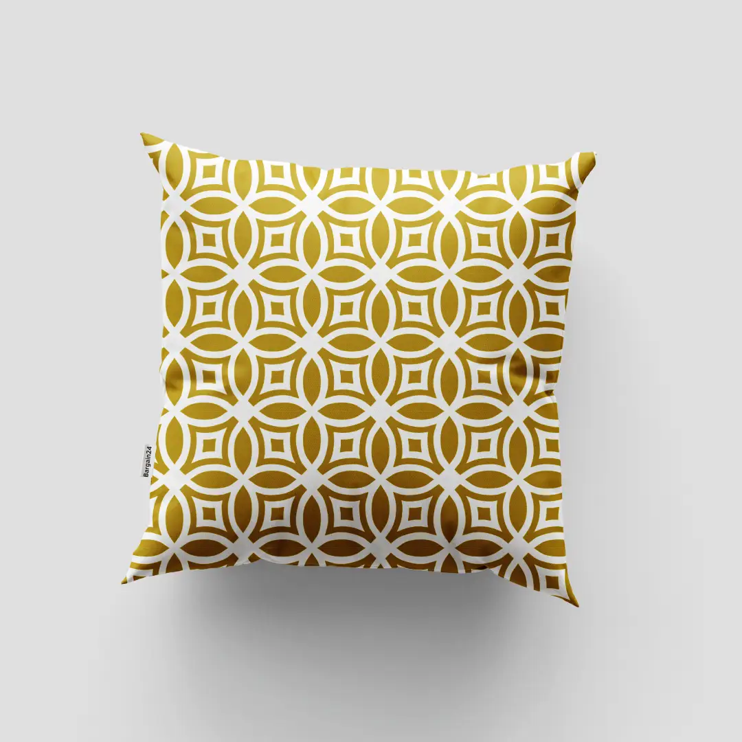 Golden White Cushion Cover