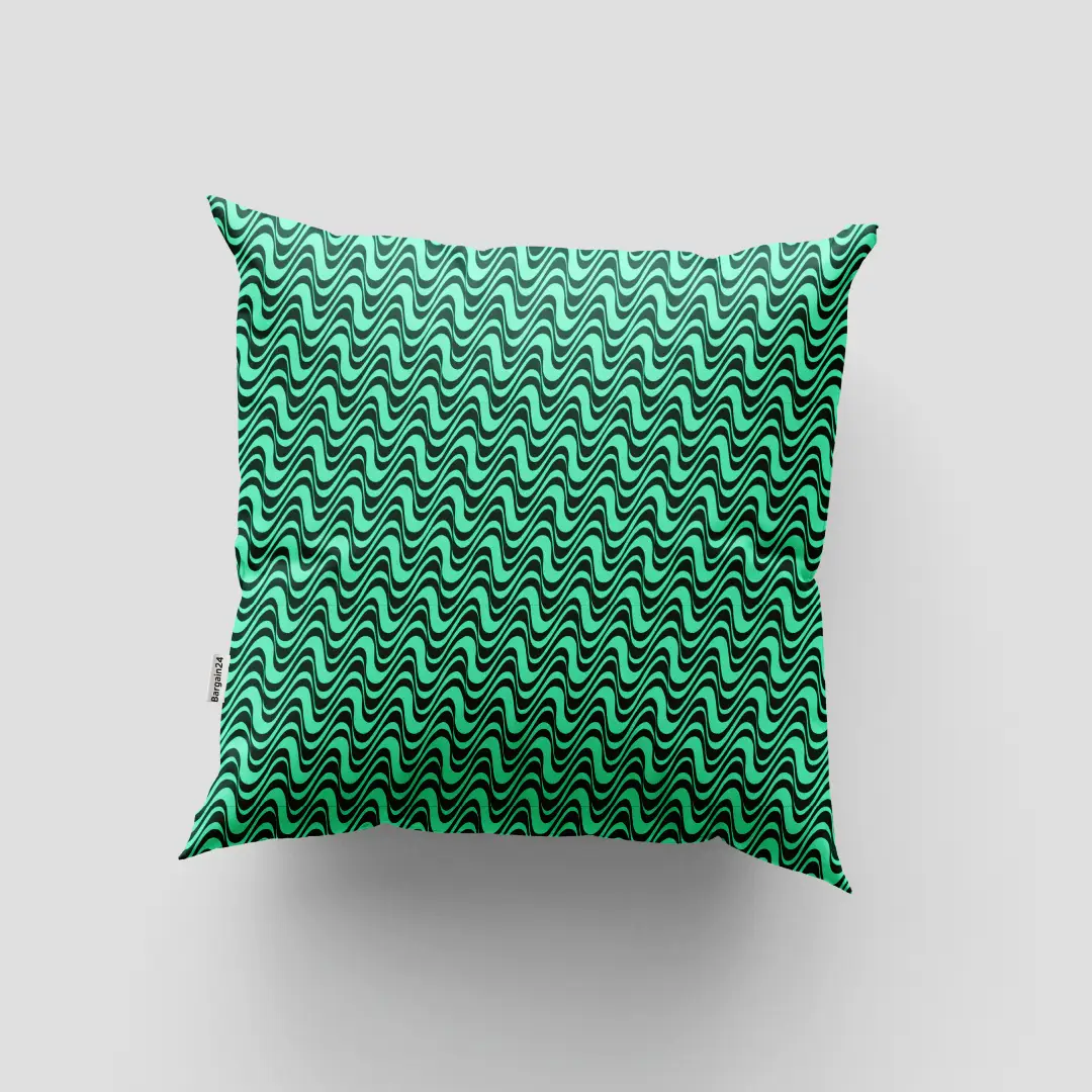 Wavy Greenish Cushion Cover