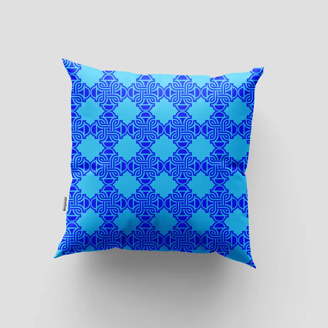 Royal Blue Motifs Cushion Cover
