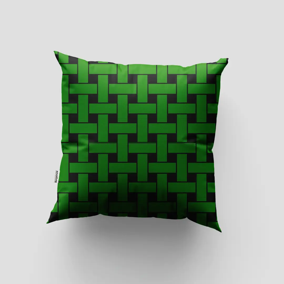 Green Mesh Checkered Colorful Cushion Cover