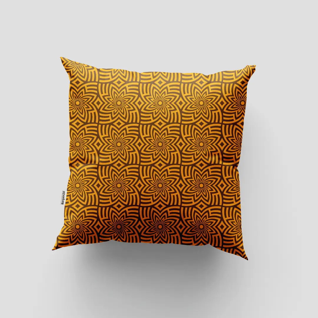 Golden Flowers Cushion Cover