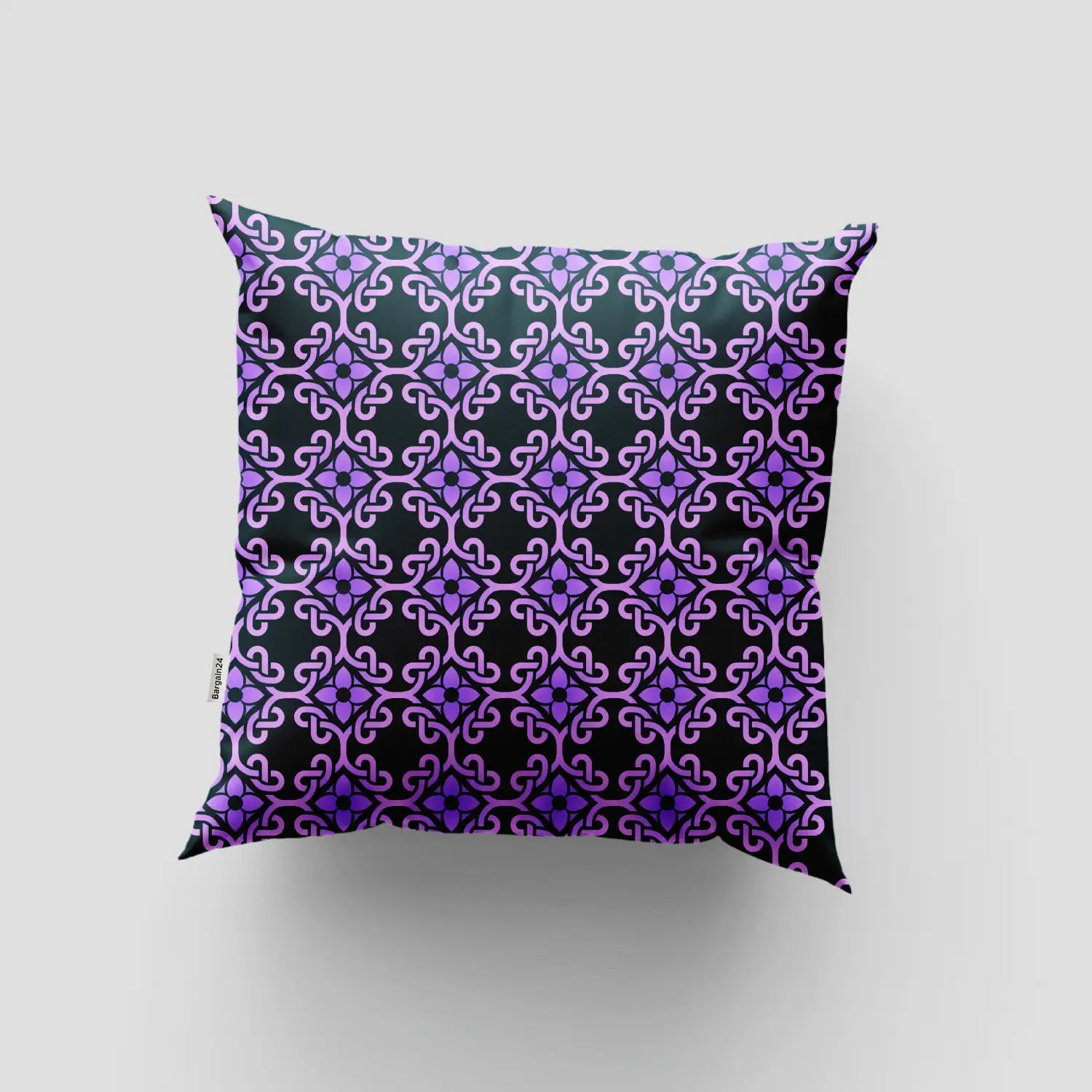 Magenta Color Floral Interweaved Cushion Cover