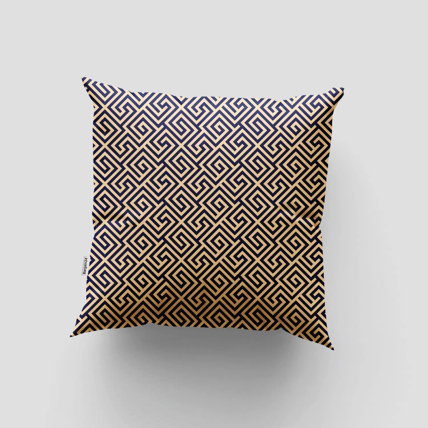 Maze Yellow Navy Blue Cushion Cover