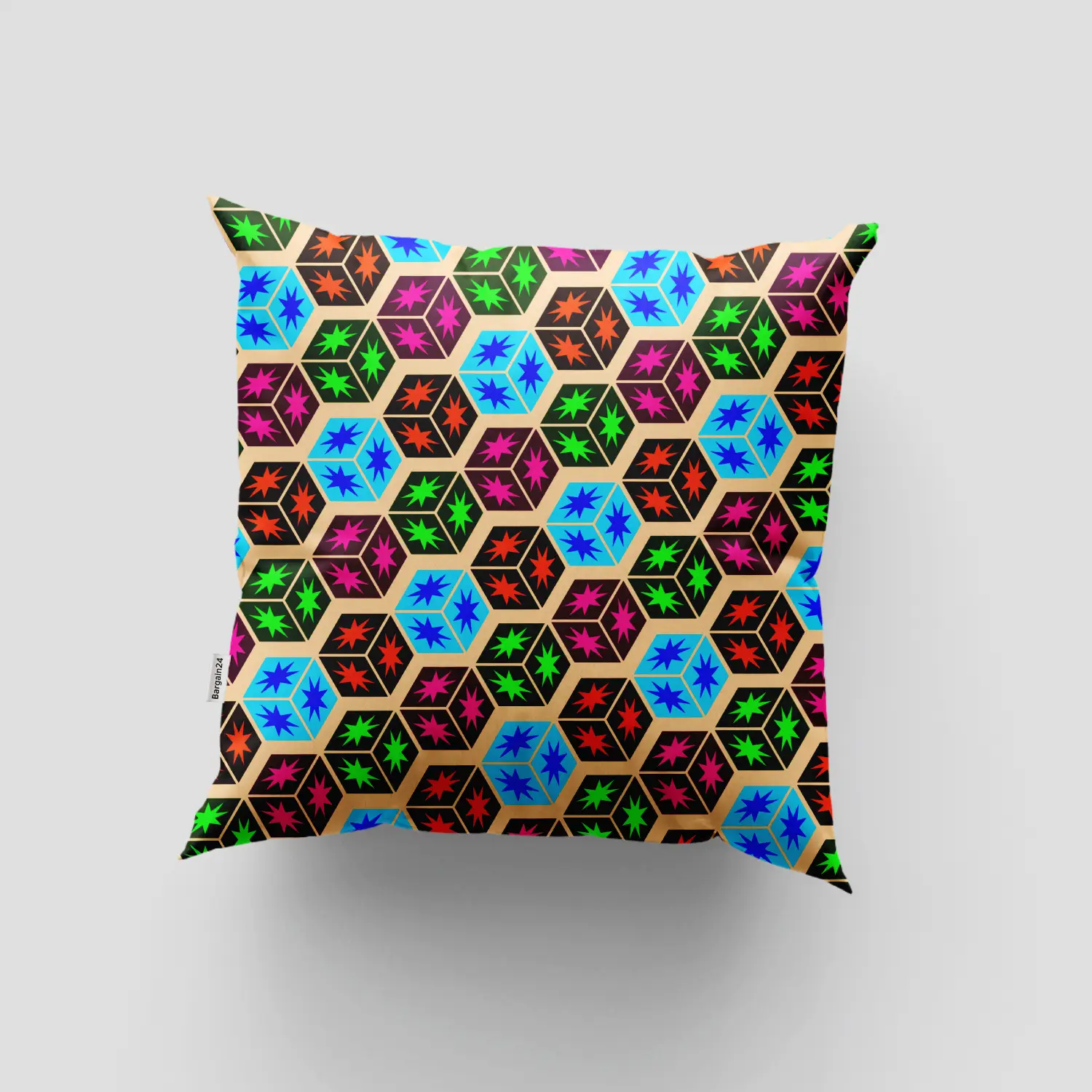 Colorful Squares Print Cushion Cover