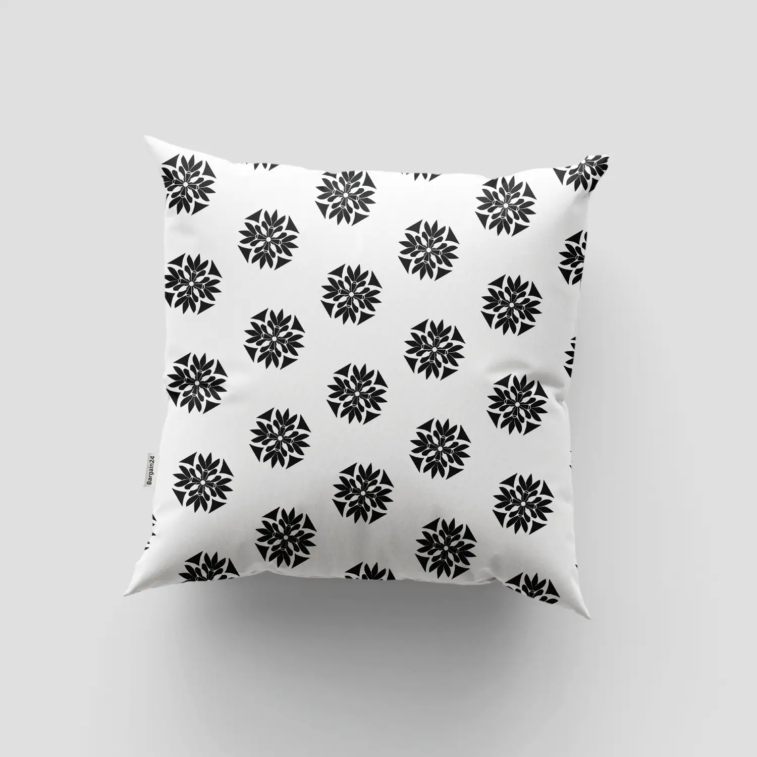 Simple White And Flowers Design Cushion Cover