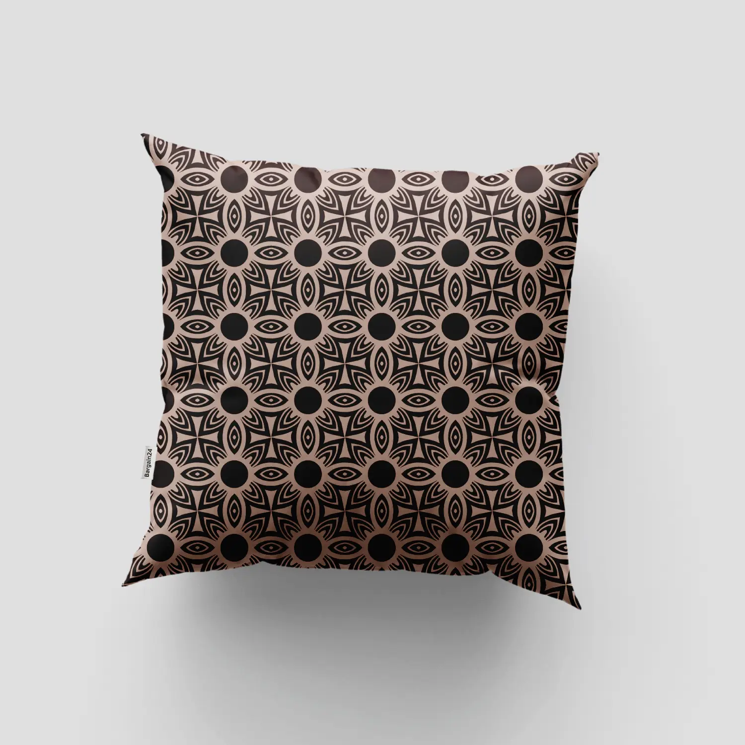 Coffee Color Floral Cushion Cover