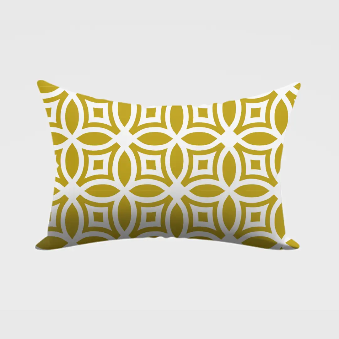 Golden White Pillow Cover