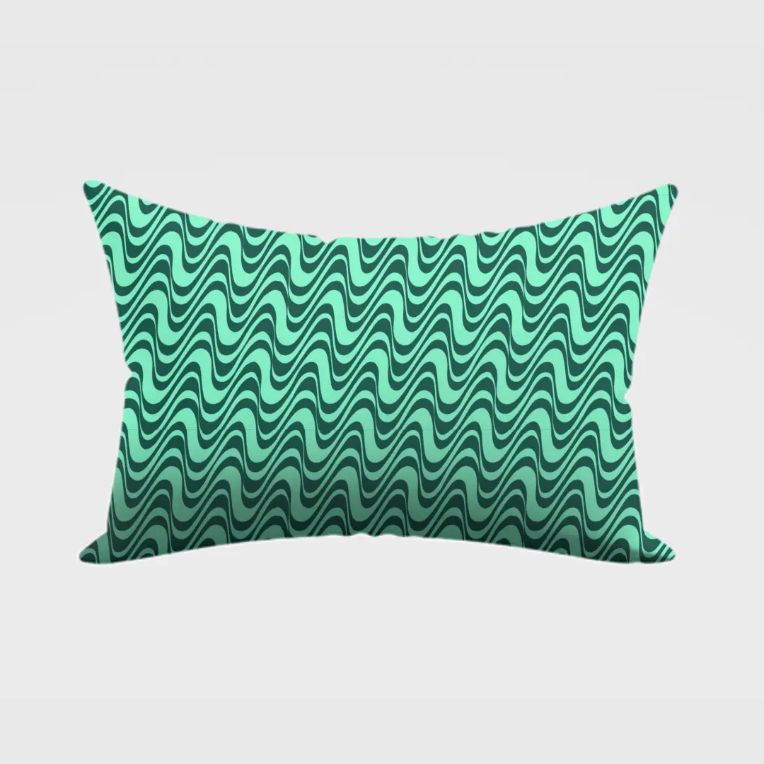 Wavy Greenish Pillow Cover
