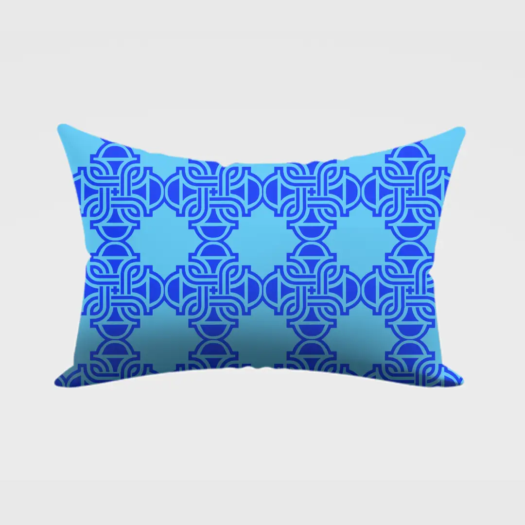 Royal Blue Motifs Pillow Cover