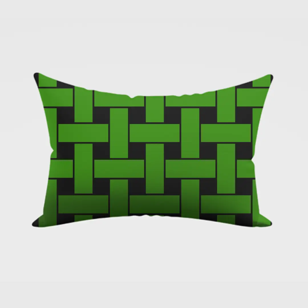Green Mesh Checkered Colorful Pillow Cover