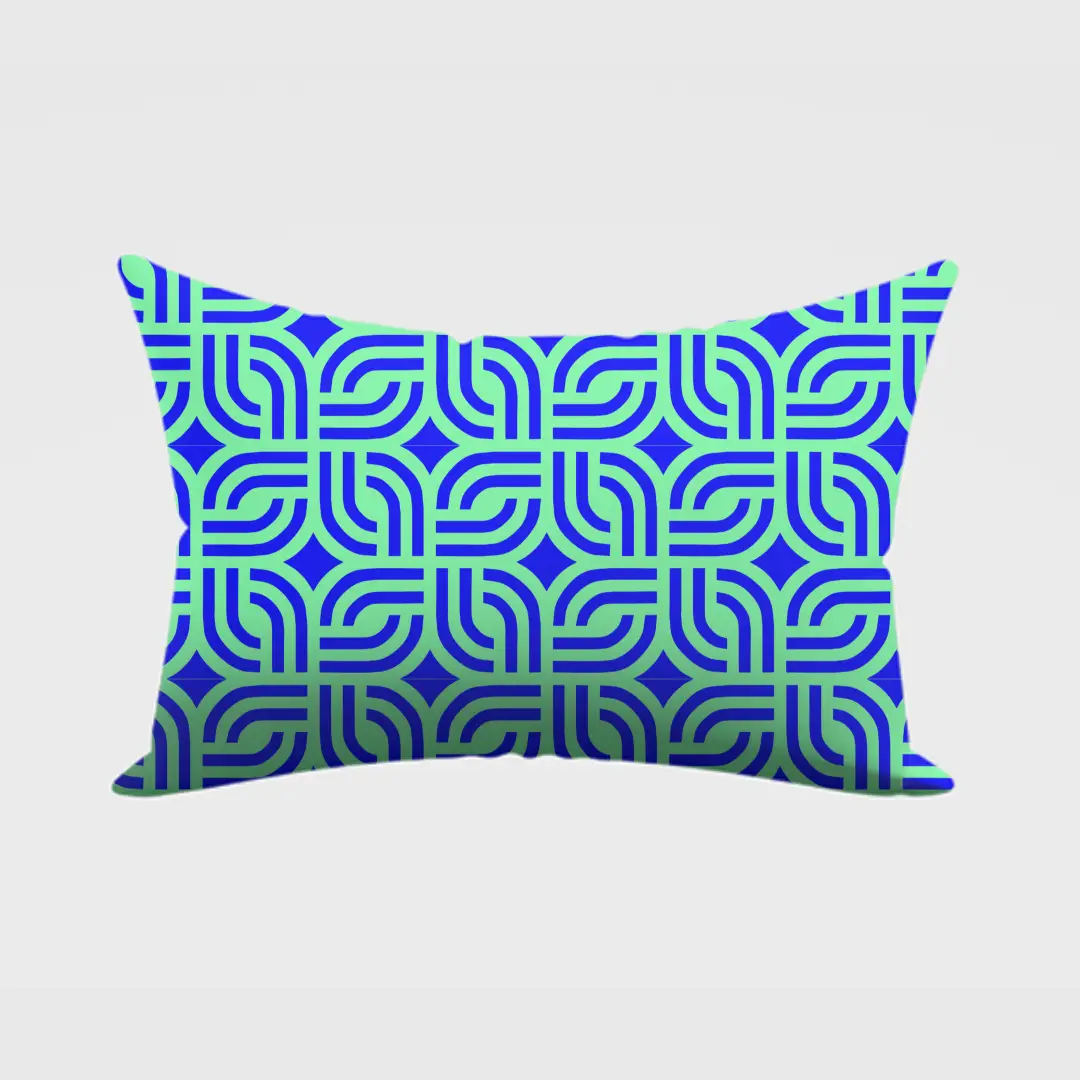 Modern Blue Square Poly Pillow Cover