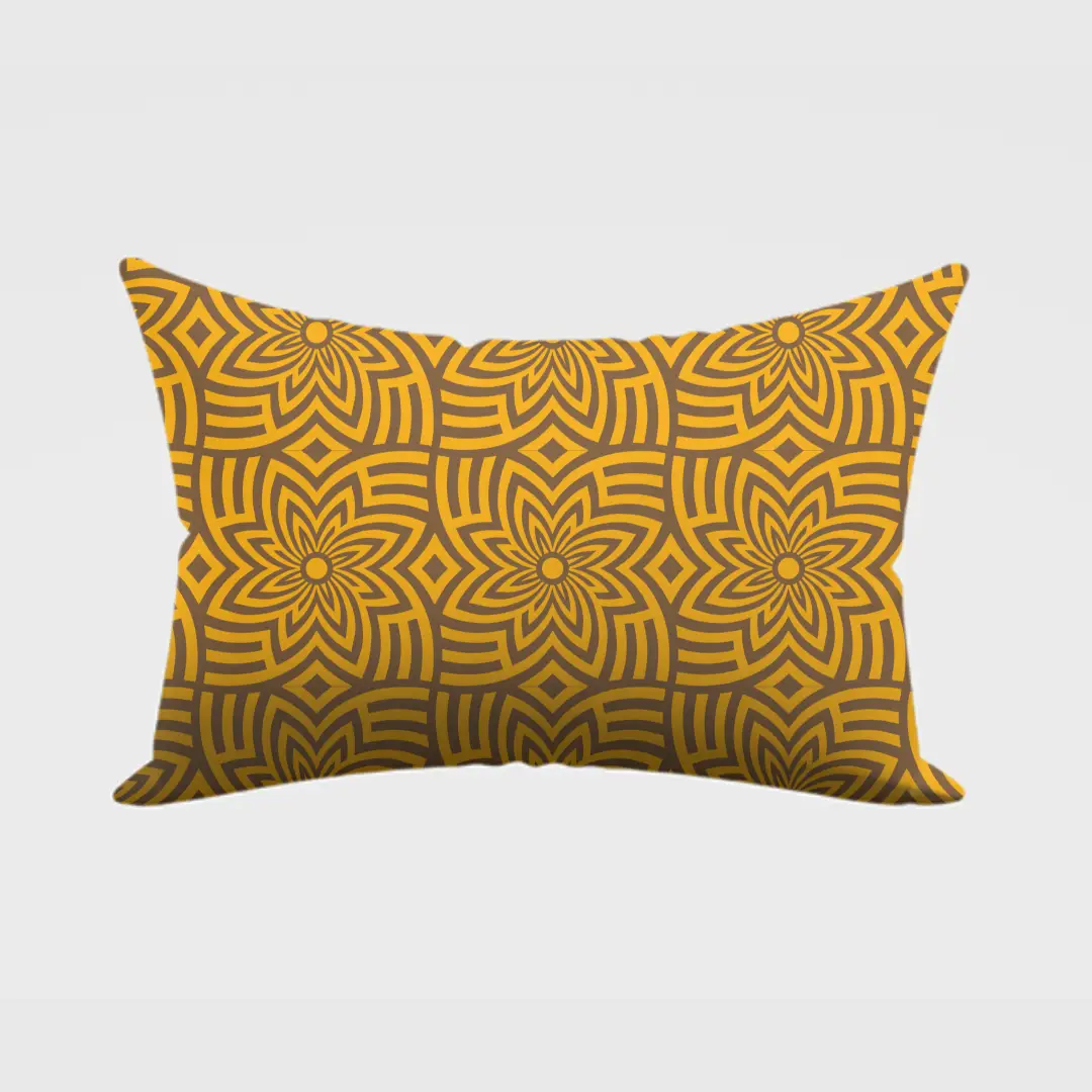 Golden Flowers Pillow Cover