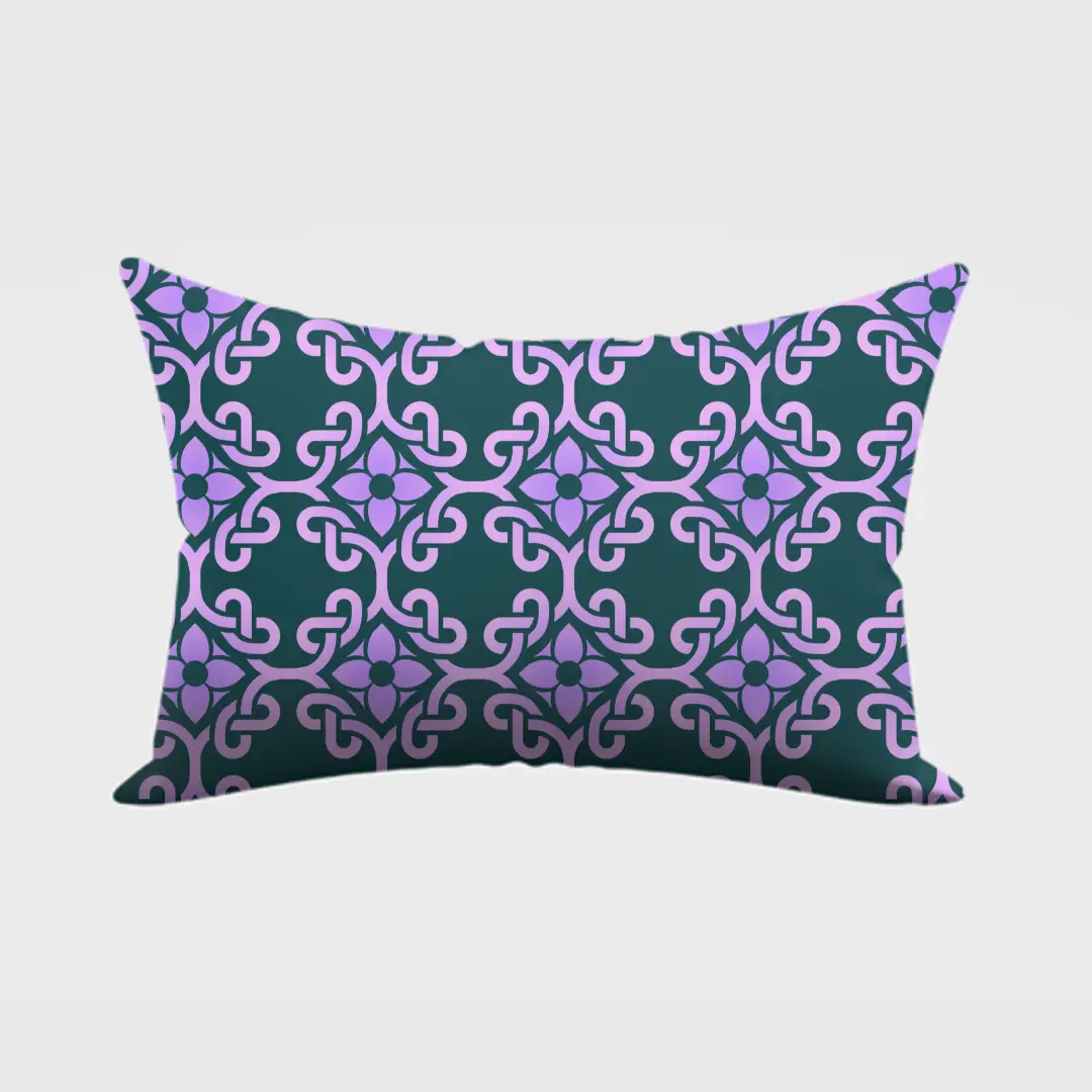 Magenta Color Floral Interweaved Pillow Cover