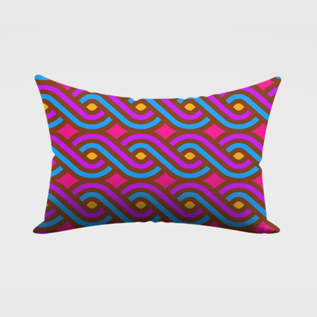 Colorful Threads Print Pillow Cover