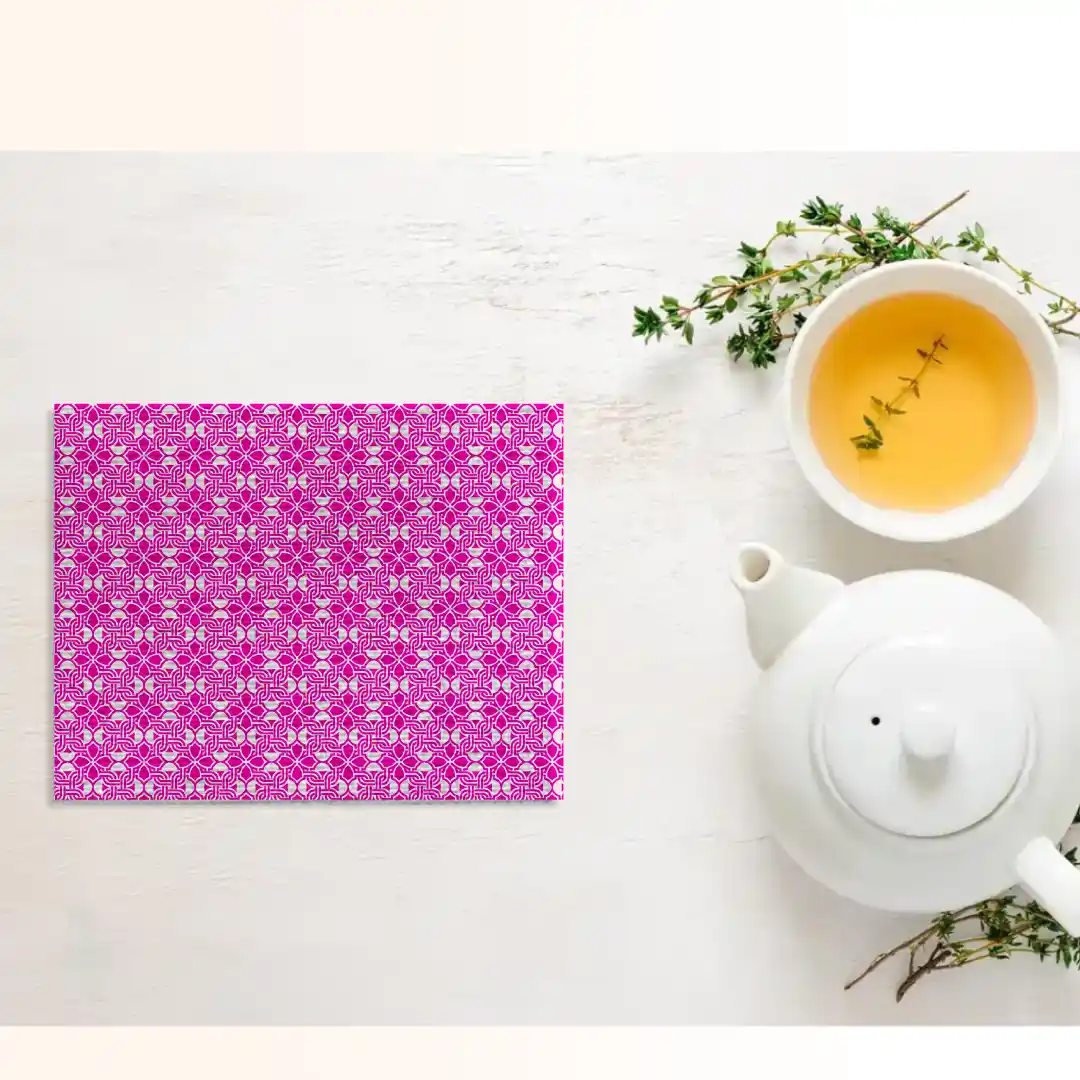 Pink Floral Dining Table Placemats - Pack Of Four