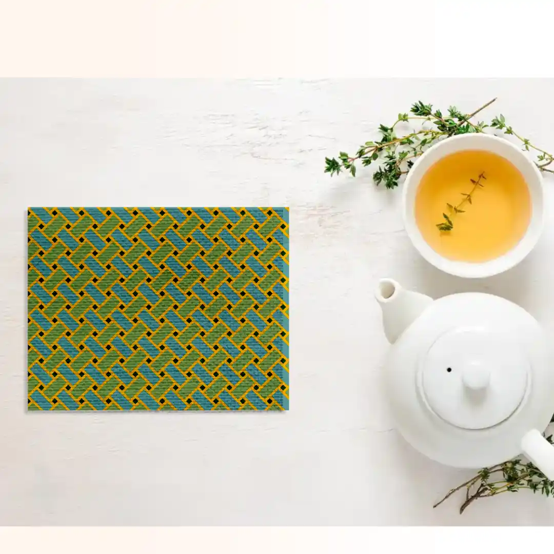 Weaved Design Printed Table Placemats - Pack Of Four