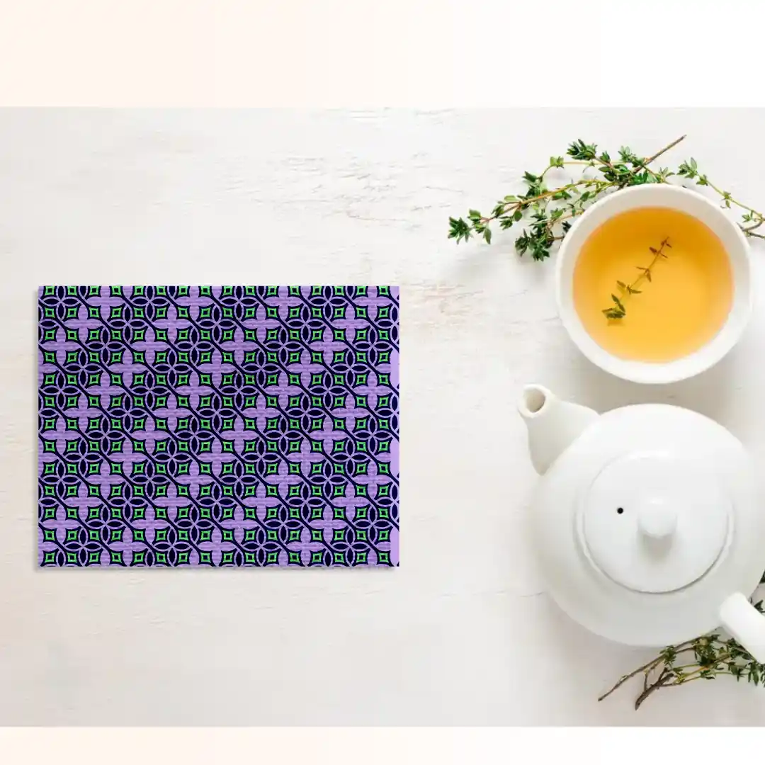 Floral Purple Color Table Placemats - Pack Of Four
