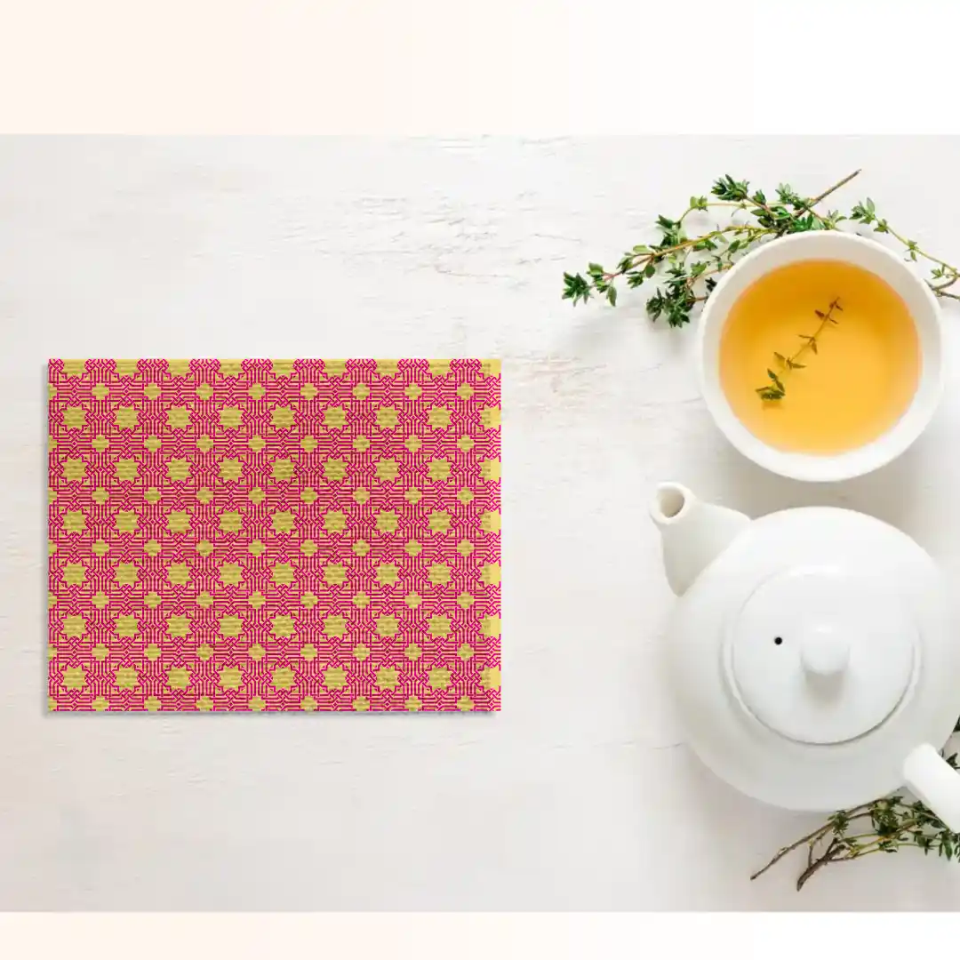 Yellow Pink Table Placemats - Pack Of Four