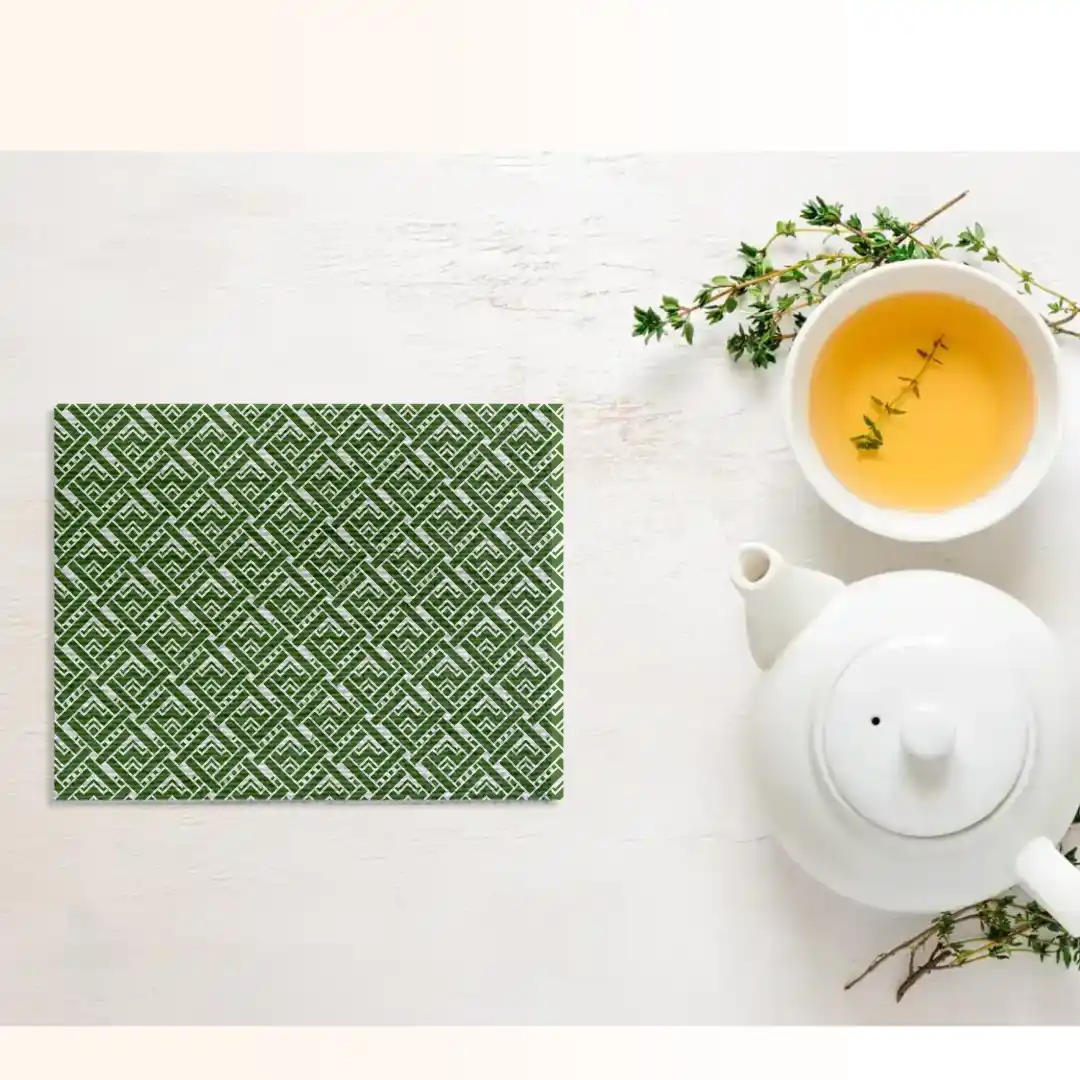 Geometric Green Table Placemats - Pack Of Four