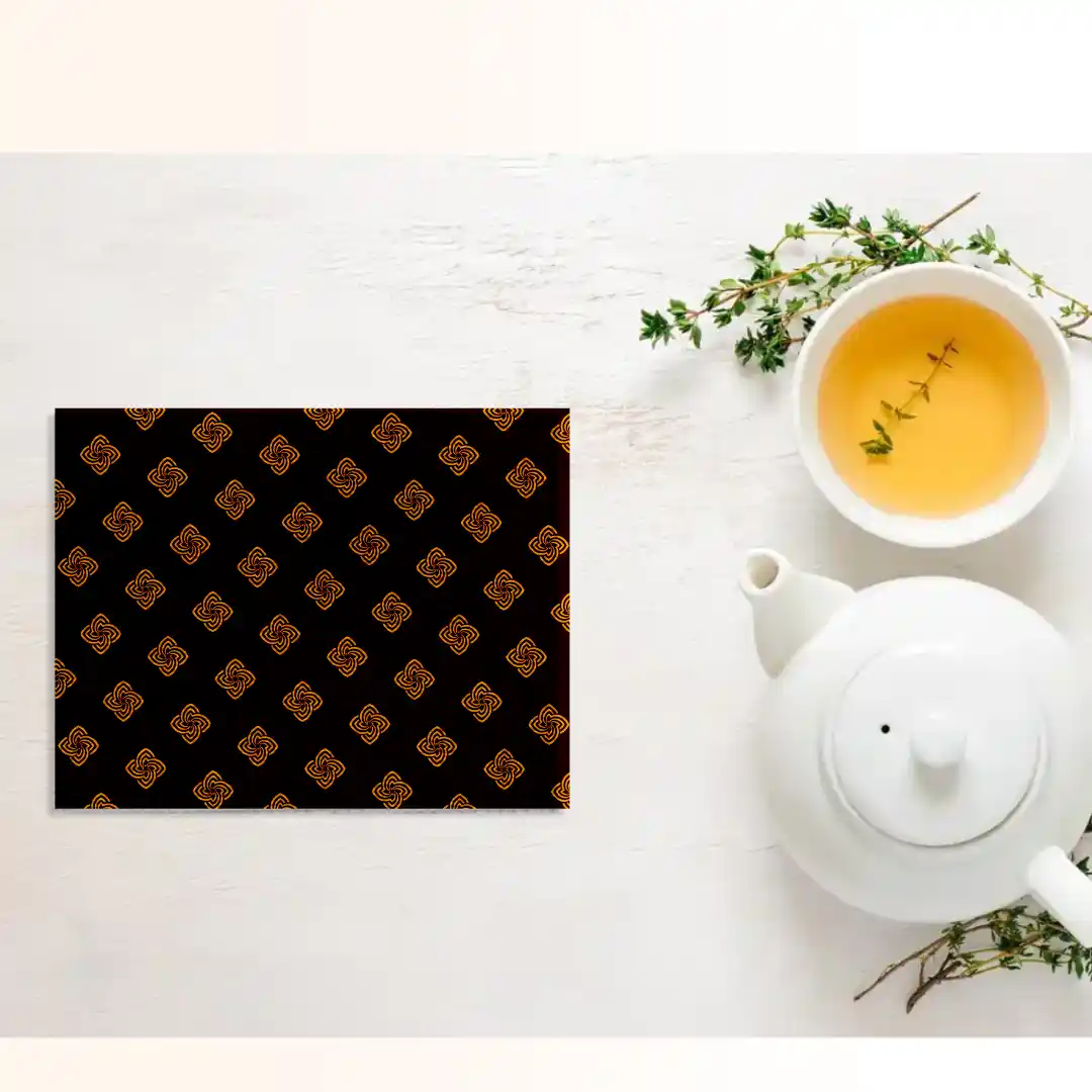 Royal Flower Coffee Color Table Placemats - Pack Of Four