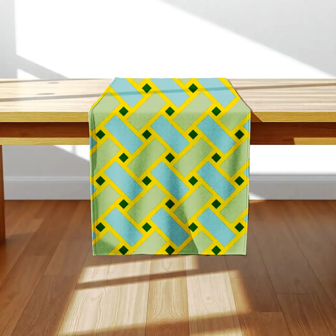 Weaved Design Printed Table Runner