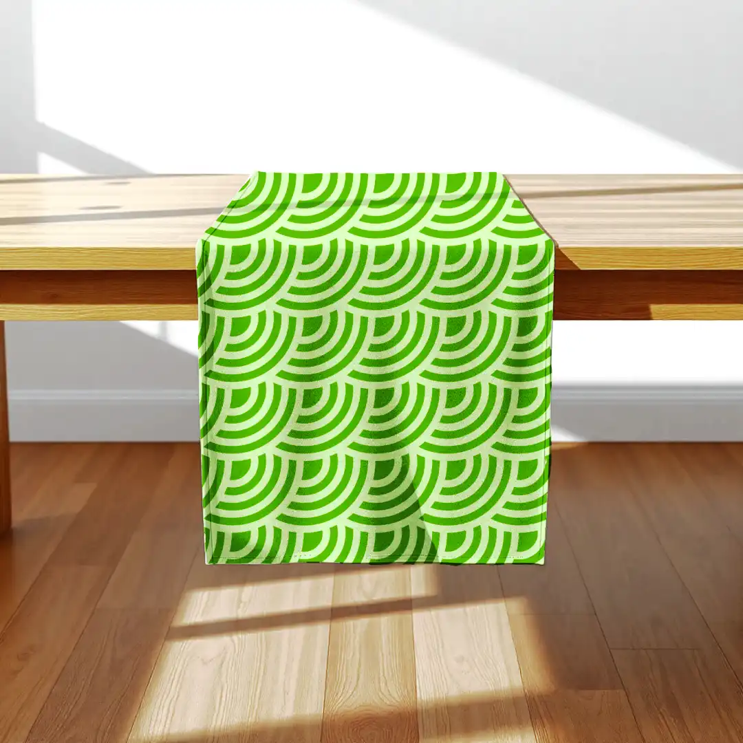 Green Shells Print Stylish Table Runner