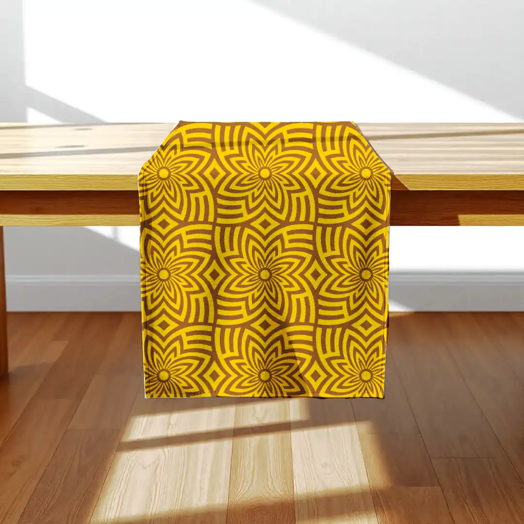 Golden Flowers Dining Table Runner