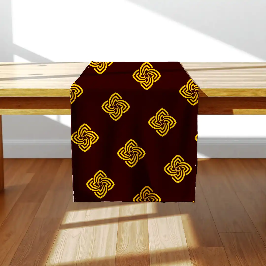 Royal Flower Coffee Color Table Runner