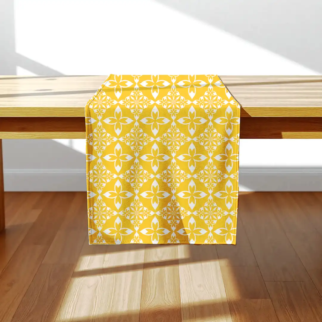 Saffron White Stylish Table Runner