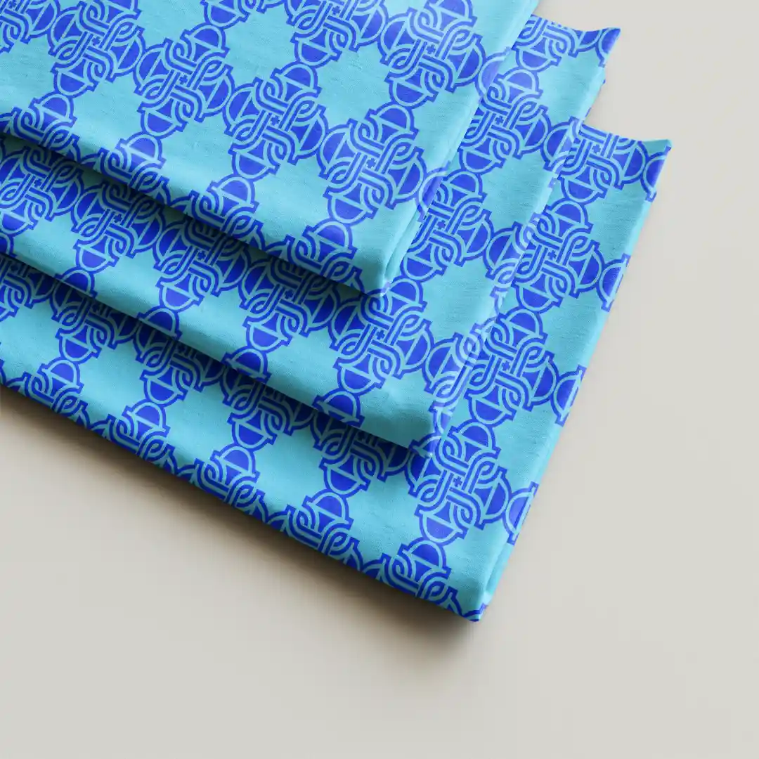 Royal Blue Motifs Cloth Napkin Pack Of Four - Image 2