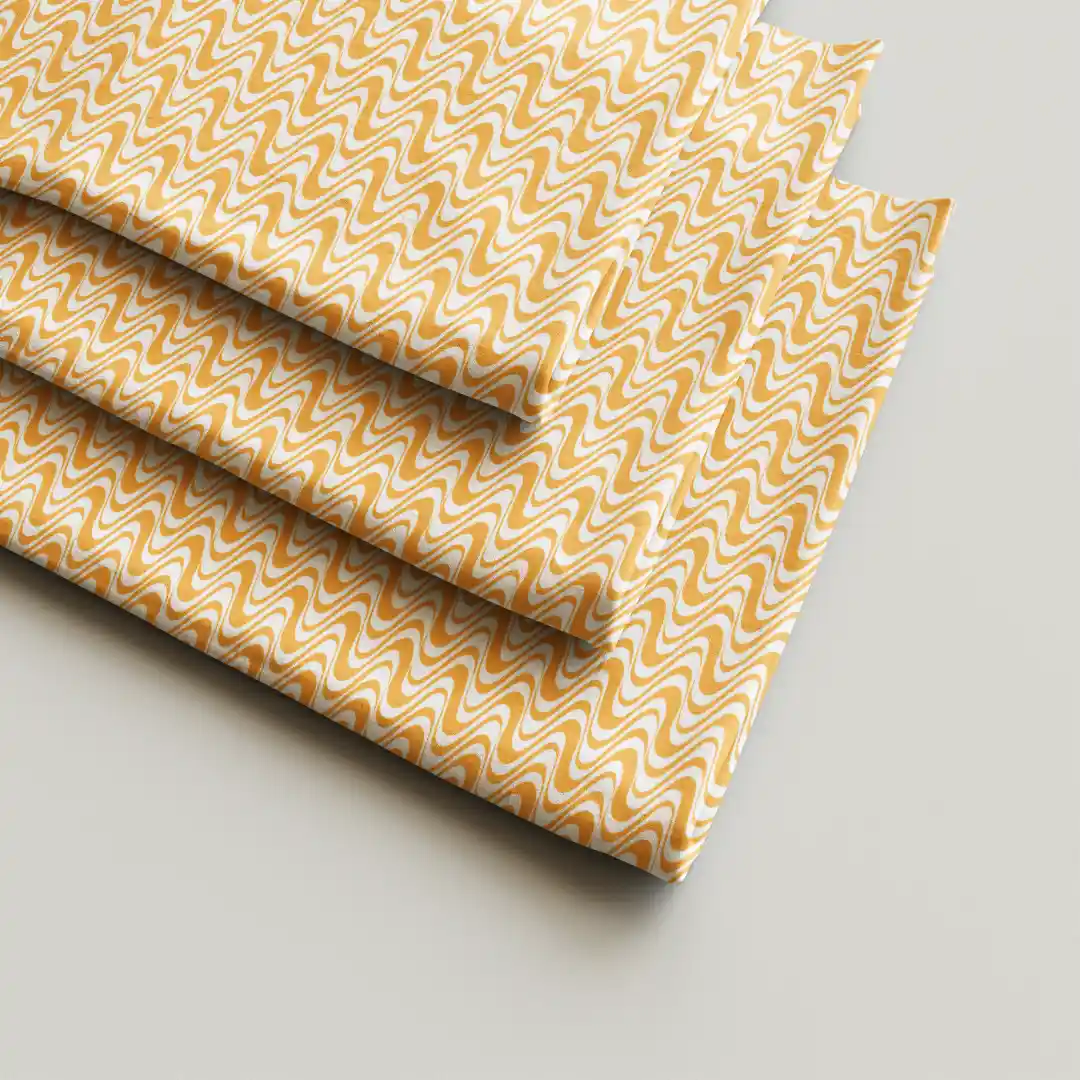 Wavy White Orange Cloth Napkin Pack Of Four - Image 2