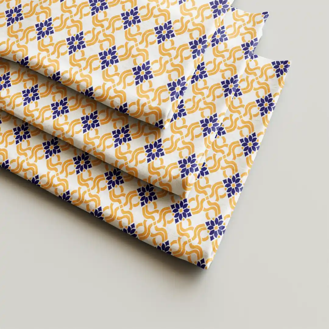 Luxurious Golden Pattern Print Design Cloth Napkin Pack Of Four - Image 2