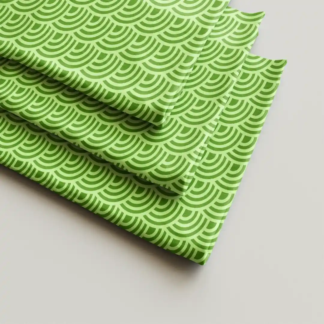 Green Shells Print Stylish Cloth Napkin Pack Of Four - Image 2