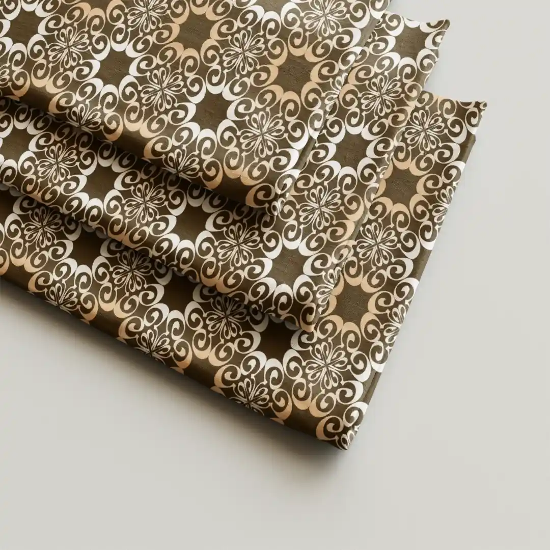 Coffee Color Floral Dining Table Cloth Napkin Pack Of Four - Image 2