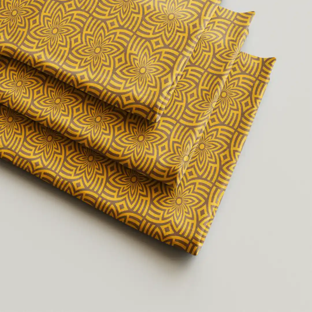Golden Flowers Dining Table Cloth Napkin Pack Of Four - Image 2