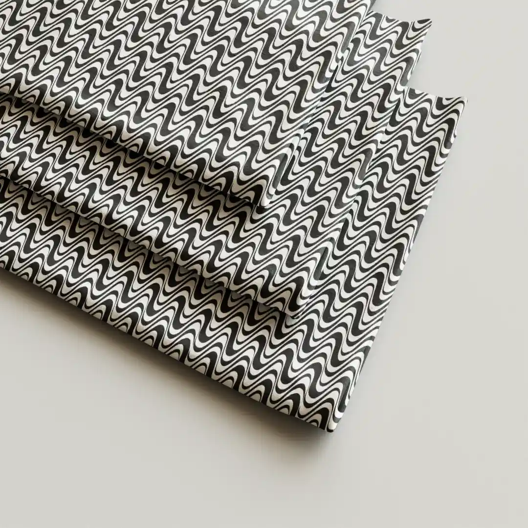 Wave Zig Zag Black White Dining Table Dining Table Cloth Napkin Pack Of Four - Image 2