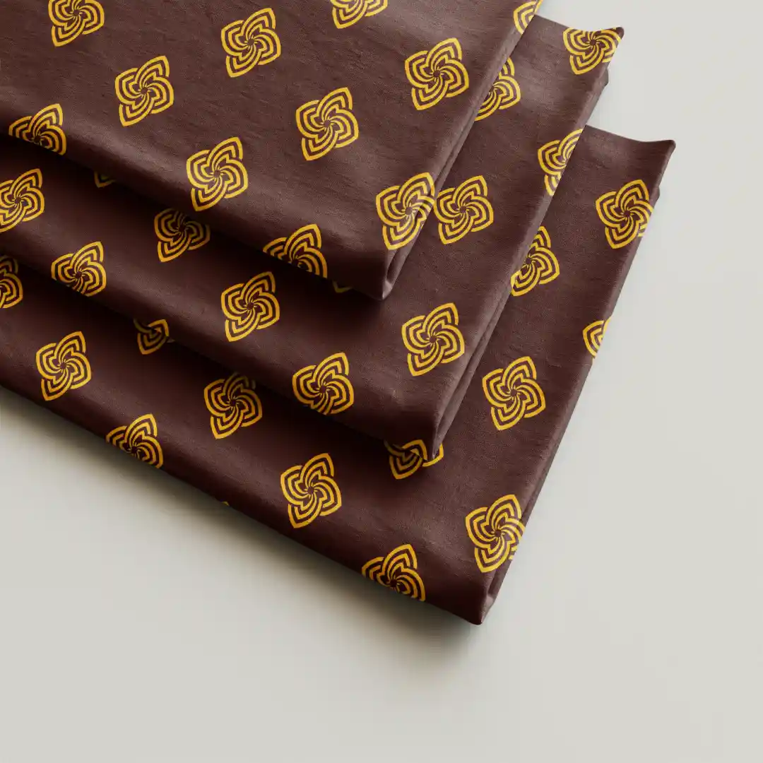 Royal Flower Coffee Color Cloth Napkin Pack Of Four - Image 2